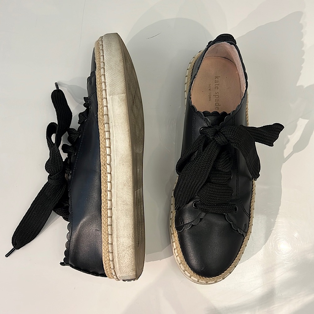PRICE DROP! Kate Spade Leather Sneakers with scallop and rope detail